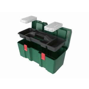 PARKSIDE Szerszámosláda nyitott állapotban, tálca és kis alkatrész tároló látható - Parkside