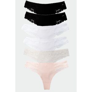 Set de chiloți tanga cu dantelă Dollcini, multicolor - Îmbrăcăminte pentru femei