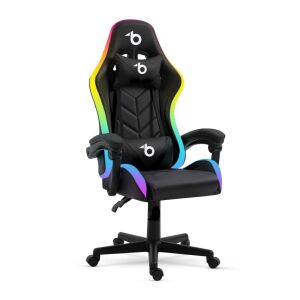 Delight BMD1115BK RGB Gamer Szék - Ergonomikus, Állítható, Fekete/Fehér