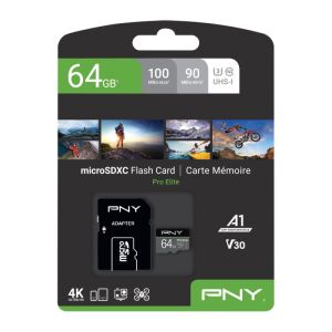 PNY PRO Elite 64GB microSDXC UHS-I Class 10 memóriakártya + Adapter 139320359 - PNY