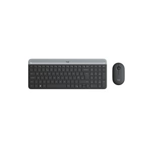 Logitech MK470 Slim Безжична клавиатура + Мишка - Черна, Немска подредба 145431401 - Logitech Клавиатура