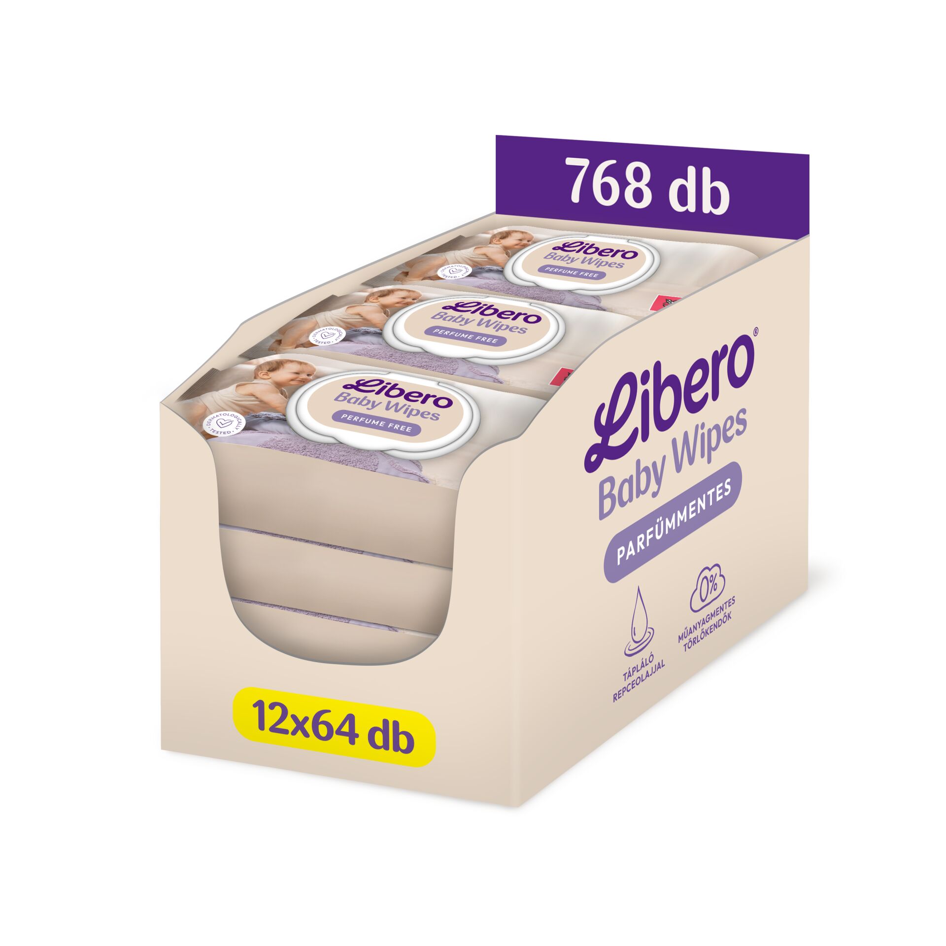 E-shop Libero vlhčené obrúsky bez parfumov a plastov 12x64ks