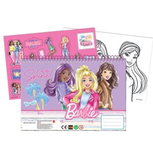 Barbie A/4 Spirál Vázlatfüzet - 40 Lap, Matricákkal és Színezőkkel