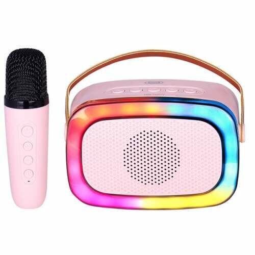Trevi XR8A01 Rosa Bluetooth Karaoke Lautsprecher mit Mikrofon