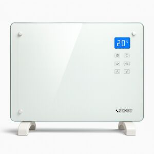 Grzejnik konwektorowy szklany Zenet ZET-526, Biały, 1500W