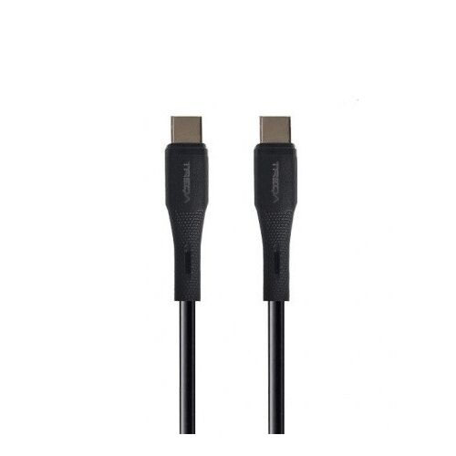 Treqa USB-C - USB-C kábel, fekete, 1 méter 