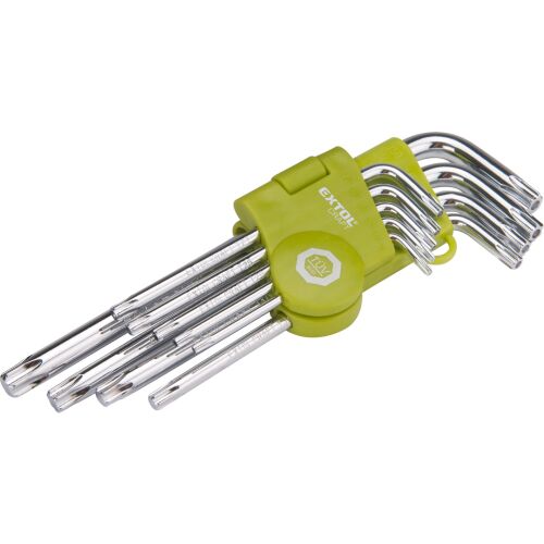 Extol Craft 66011 TORX L-kulcs Készlet - 9 db, Fúrt