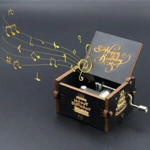 Boldog Születésnapot Vintage Zenedoboz - Kurblis, Fa