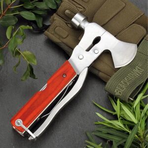 Multifunkciós Kültéri Szerszámkészlet - 16 az 1-ben, Rozsdamentes Acél