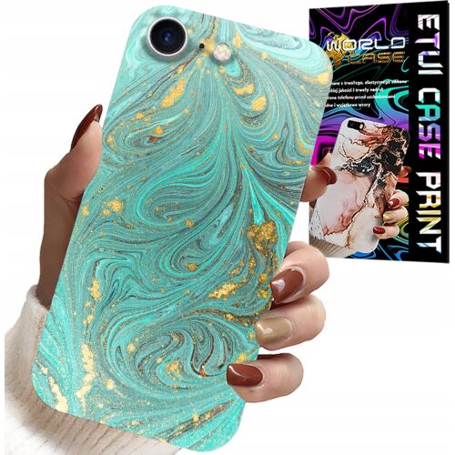 World Case iPhone 7/8/SE2 tok, türkiz márvány mintával - HDD és GPS tok