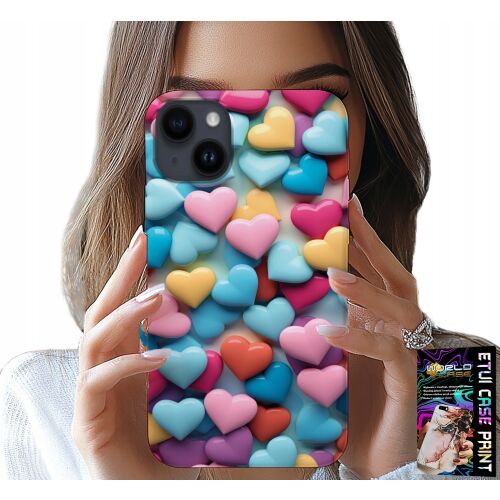World Case iPhone 15 Plus tok színes szívek mintával - HDD és GPS tok