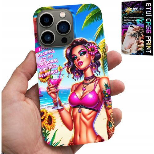 World Case iPhone 14 Pro Max tok strand és koktél mintával 