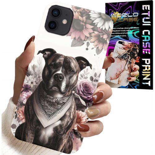 TOK IPHONE 13 MINI - PITBULL tok virágmintával, World Case márka 