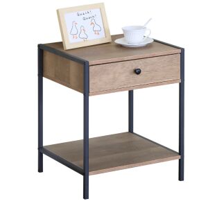 Intenso Home Tölgyfa Éjjeliszekrény - Fiókos, Fém Vázas, 40x40cm