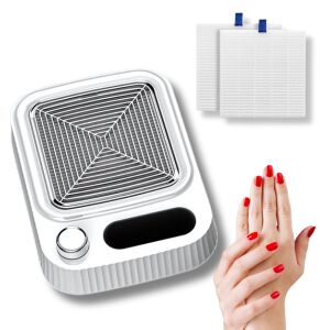 Professioneller Maniküre-Staubabsauger mit waschbarem Filter und Handmodell - Nageldesign