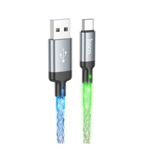 HOCO U112 LED USB-C Adatkábel - Sötétszürke 139488949 - USB kábel