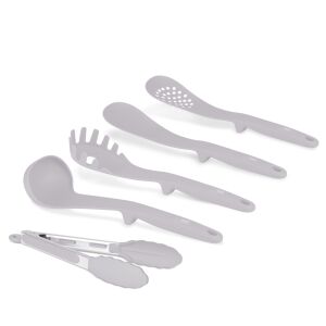 Berlinger Haus Taupe Collection 5-częściowy zestaw przyborów kuchennych - Łyżka wazowa, Łyżka do gotowania, Łyżka do spaghetti, Łyżka cedzakowa, Szczypce - Zestaw przyborów kuchennych