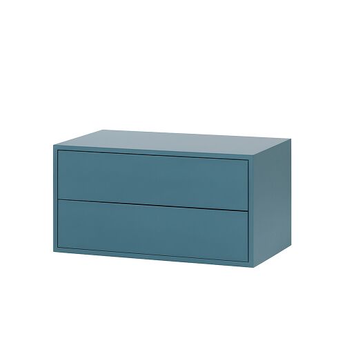 Leziter Boxie - 2 Fiókos Petrolkék Fali Szekrény - 40x80x37 cm