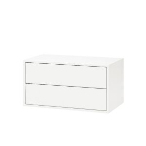 Leziter Boxie - 2 Fiókos Fali Szekrény - 40x80x37 cm, Fehér 139491456 - Faliszekrény