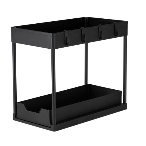 Berlinger Haus Black Rose Collection Küchenorganizer, schwarz, zweistöckiges Aufbewahrungsregal
