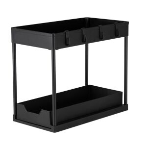 Berlinger Haus Black Rose Collection Кухненски органайзер, черен, двуетажен стелаж за съхранение - Съхранение и сортиране