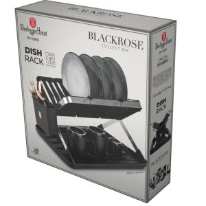 Berlinger Haus Black Rose Collection stalak za suđe, crna i ružičasto zlatna završna obrada, pakirano - Sušilo za suđe