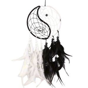 Jin-jang álomfogó fekete és fehér tollakkal - Álomfogó