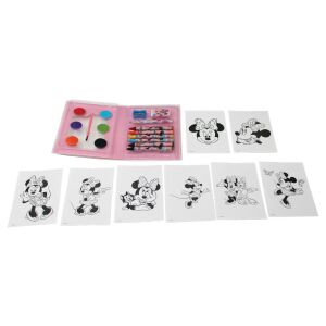 Disney Minnie egér művészeti készlet vízfestékkel, zsírkrétával, színezőkkel, radírral, hegyezővel és ceruzával. - Írószer szett