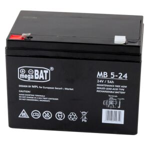 Mega BAT 24V 5Ah AGM Zselés Akkumulátor - Elektromos Járművekhez
