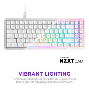 NZXT Function Elite MiniTKL Mechanikus Gaming Billentyűzet - Német kiosztás, Fehér 139506968 - NZXT