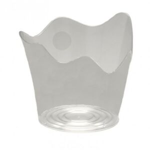 Desszert Tégely - Műanyag, Ívelt Kör - 20x25mm, 25 db/csomag