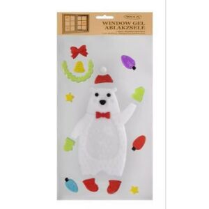 Yala Gel naljepnica za prozor - dizajn polarnog medvjeda, Božićna dekoracija za prozor - Dekoracija