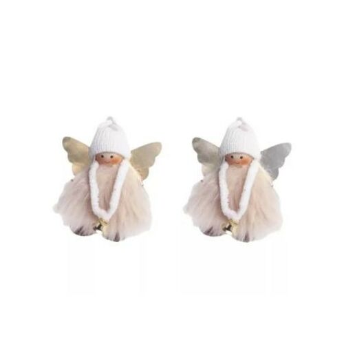 Tekstylny aniołek z zawieszką, 11 cm, dekoracja świąteczna