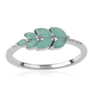 Ezüst Gyűrű Brazil Smaragddal és Fehér Topázzal - Elegáns Női Ékszer 139512484 - Divat & Öltözködés