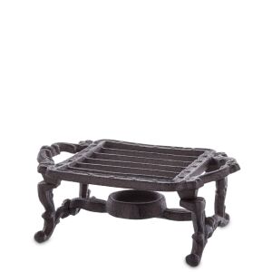 ART-POL Öntöttvas Edénymelegítő Gyertyatartóval - Sötétbarna