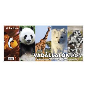 Fortuna 2026 asztali naptár vadállatos képekkel - Fortuna