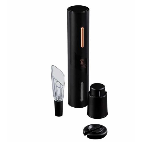 Berlinger Haus Black Rose Collection 4 w 1 Elektryczny otwieracz do wina z obcinaczem do folii, aeratorem i korkiem próżniowym