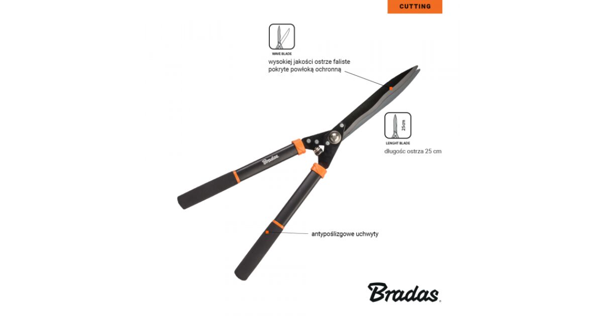 Sekator do przycinania żywopłotów V-SERIES, ostrze faliste 139533879