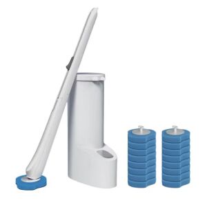 Macvi® WC kefe 16 tartalék fejjel, ergonomikus fogantyúval és higiénikus tárolótartóval