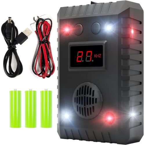 Macvi SJZ-021 Ultrahangos rágcsálóriasztó elemekkel, USB kábellel és autós adapterrel