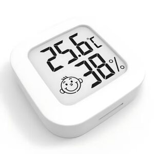 MACVI® digitális hőmérő és higrométer LCD kijelzővel, hőmérséklet és páratartalom, kompakt kivitel, elemmel együtt