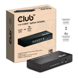Club3D CSV-1385 HDMI Splitter - 1 Eingang, 4 Ausgänge, 4K@120Hz 139541050 - HDMI-Verteiler