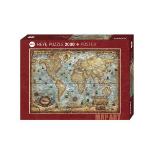 Heye A Föld Antik Térkép Puzzle - 2000 db + Poszter 139542260 - Heye