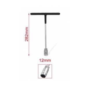 T-alakú Dugókulcs - 12mm / 282mm, Hőkezelt Acél Szár, Műanyag Nyél 139542715 - Dugókulcs