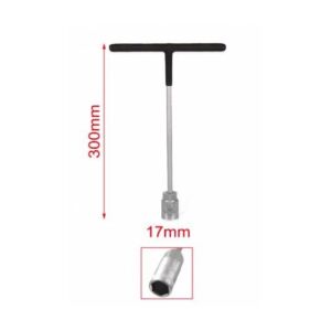T-alakú Dugókulcs - 17 mm, 300 mm, Acél 139542716 - Dugókulcs