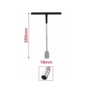 16 mm-es T-alakú Dugókulcs - 285 mm Acélnyél, Műanyag Markolat 139542717 - Dugókulcs
