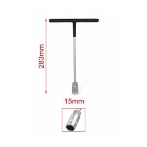 T-alakú Dugókulcs - 15mm, Króm-vanádium acél, Műanyag markolat 139542719 - Dugókulcs