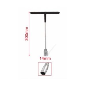 T-alakú Dugókulcs - 14 mm, 300 mm, Műanyag Markolat 139542718 - Dugókulcs
