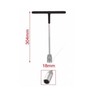 Acél T-alakú Dugókulcs - 18mm, 304mm - Műanyag Markolat 139542721 - Dugókulcs