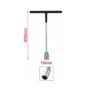19mm-es T-alakú Dugókulcs - Króm-vanádium acél, 305mm 139542722 - Dugókulcs
